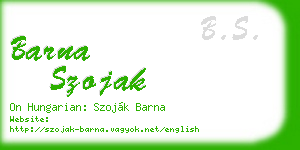 barna szojak business card
